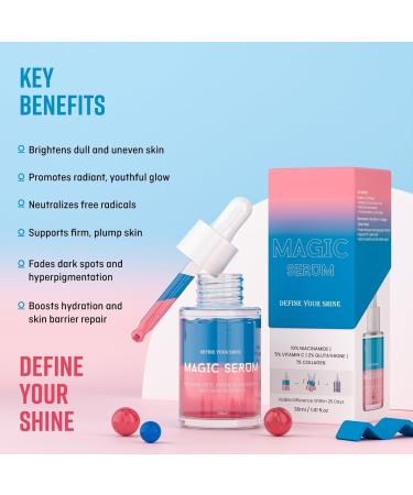 Generic Magic 10% Niacinamide 5% Vitamin C 2% Glutathione Serum 1% Collagen Face Serum for Glowiing Skin | Hydrating Niacinamide For Women & Men 30 ml - Buy Online on GoSupps.com