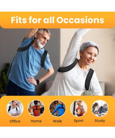 HALLWAY STORIES Back Brace Posture Corrector for Women and Men | Adjustable Upper Back Straightener & Shoulder Brace | Neck Pain Relief (25-50 ) - Buy Online on GoSupps.com