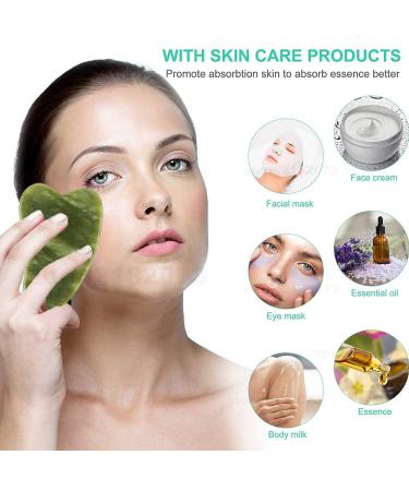 Natural Jade Roller & Guasha Facial Set | Skin Firming & Anti-Aging Massager for Puffy Eyes, Neck, and Wrinkles - Buy Online on GoSupps.com