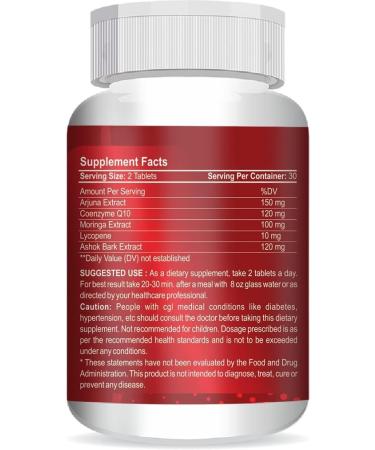 Natural Cardiovax with Arjuna Extract & Moringa Extract-Veg 60 Tablets for Heart Health Support (Cardiovax) - Buy Online on GoSupps.com