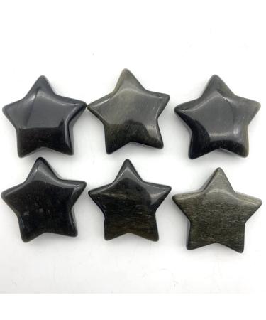Natural Crystal Rough Home Decoration Natural Golden Obsidian Crystals Star Shaped Polished Smooth Crystals Room Decoration Quartz Stones