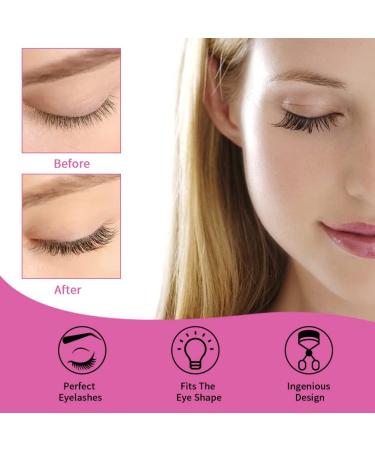 Eyelash Curler Set with Comb & Tweezers - Professional Lash Tools with 2 Refill Pads (Pink) for Volumizing Lift | Worldwide Shipping - Buy Online on GoSupps.com