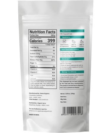Organic Spree Pure Natural Gond Katira - Tragacanth Gum - Gomme adragante - Goma Tragacanto - 250grams (8.81 oz) - Buy Online on GoSupps.com