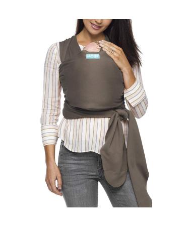 MOBY Cocoa Classic Baby Wrap Carrier for Newborn to Toddler up to 33lbs Baby Sling from Birth One Size Fits All Breathable Stretchy Made from 100% Cotton Unisex