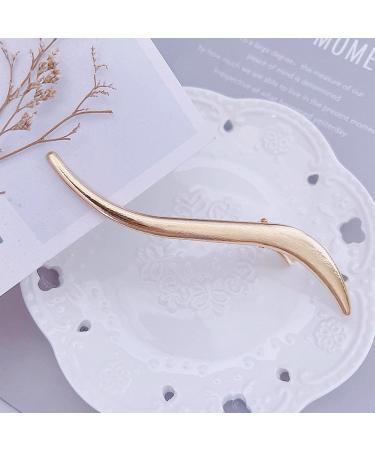 Iaceble Minimalist Metal Hair Clip Barrette - Large Alligator Pin for Women and Girls - Gold - Buy Online on GoSupps.com