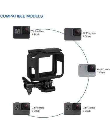 Kourpar Protective Housing Case for GoPro Hero 7/6/5 - Black Frame Camera Mount, Compatible with Hero 7/6/5, Silver/White, Grey Border, Cage Shell for Ultimate Protection - Buy Online on GoSupps.com