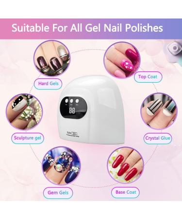 88W UV Nail Lamp for Fast Gel Nail Polish Nail Dryer Curing Lamp with 30/60/90S Timers Smart Auto Sensor LED Digital Display for Home and Salon Pure White - Buy Online on GoSupps.com