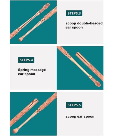 Rose Gold Ear Digging Set - 7 Piece Spoon & Spiral Pick with No Noise Plugs - Buy Online on GoSupps.com