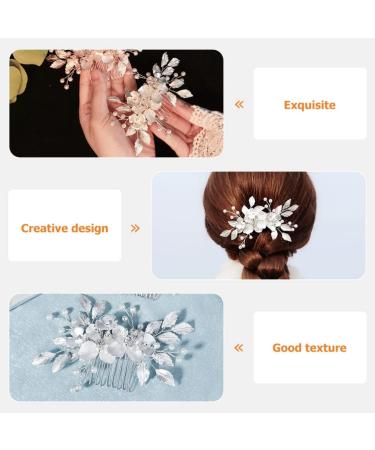Rose Pink Pearl Hairpin Wedding Hairpin Bridal Hair Clips Accessories Everyday Headwear Thin Women Floral Hairpin For Wedding Bride Bridesmaid Party - Buy Online on GoSupps.com