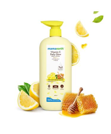 Mamaearth Vitamin C Daily Glow Body Lotion with Honey for Hydrated & Radiant Skin | Lightweight Non-Sticky Moisturizer for All Skin Types 13.52 fl oz (400 ml) - Buy Online on GoSupps.com