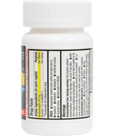 HealthA2Z Dual Action Pain Relief - 80 Caplets | Acetaminophen 250mg & Ibuprofen 125mg | Effective Relief for Headache Fever & Backache | International Shipping Available - Buy Online on GoSupps.com