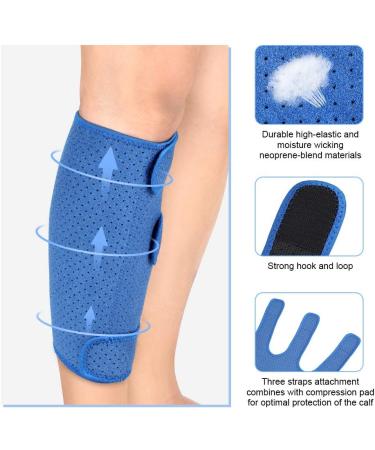 Calf Brace for Shin Splints | Adjustable Compression Wrap for Pain Relief | Men & Women | Blue - Buy Online on GoSupps.com