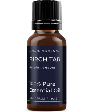 Mystic Moments Birch Tar Essential Oil 10ml - Pure Natural Vegan Oil for Diffusers Aromatherapy & Massage - GVO Free - Buy Online on GoSupps.com