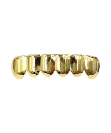 24K Gold Teeth - Gold Tooth Caps | Shining Grillz Caps For Teeth | Copper Plated Gold Tooth Caps For Cosplay Costumes Hip Hop Mouth Grills For Men And Women lower teeth
