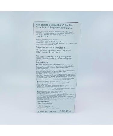 Kao Blaune Bubble Hair Color For Gray Hair - 2 Brighter Light Brown (Green Tea Set) - Buy Online on GoSupps.com