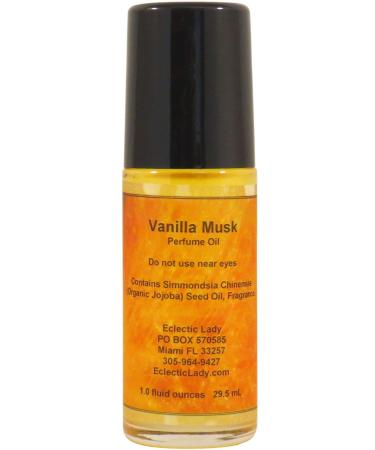 Vanilla Musk Perfume Oil 1.0 Oz Portable Roll-On Fragrance with Long-Lasting Scent Delightful Essential Oils and Jojoba Oil For Daily Use 1 Fl Oz (Pack of 1)