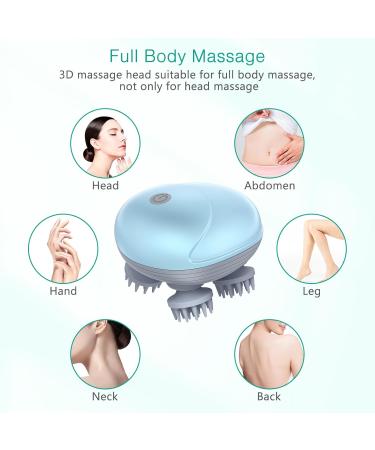 ORIA Portable Electric Head Massage Device for Cats & Dogs - 4 Kneading Heads USB Charging 5 Modes IPX6 Waterproof - Blue - Buy Online on GoSupps.com