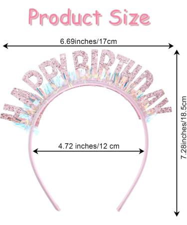 Sibba Birthday Crown Beautiful Headband Glitter Birthday Hairband Shiny Tiara Cute Hair Accessories Happy Birthday Crowns Fit Women Girls Party Take Photos Decorations Gifts (Pink) - Buy Online on GoSupps.com