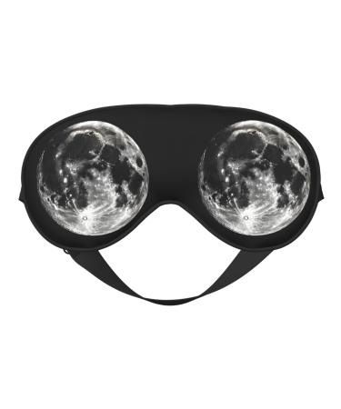Sleep Mask Eye for Women Men Reusable Soft Blackout Eye Masks Covers for Night Better Sleep Travel Camping Road Trip Essentials Gifts for Him Her - Moon