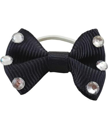 Netproshop Black Mane Elastics with Bows & Pearls/Crystals - Stylish Hair Accessories for Equestrians - Buy Online on GoSupps.com