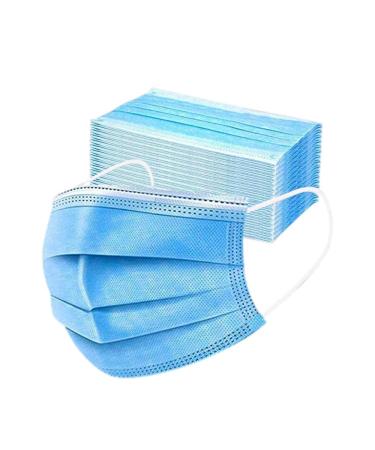 ApePal 50PCS 3-ply Disposable Face Masks with Elastic Earloop Mouth Cover Breathable Masks for Adult,Blue
