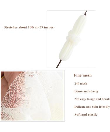 2024 New Bath Loofah | Exfoliating Mesh Sponge | Body Scrubber for Men & Women | Retractable Bath Accessories - Beige & White - Buy Online on GoSupps.com