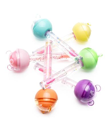 Pack of 6 Vegan Kids Clear Colour Change Bear Candy Lip Oil | Glossy Moisturizing Lollipop Lipgloss for Girls - Buy Online on GoSupps.com