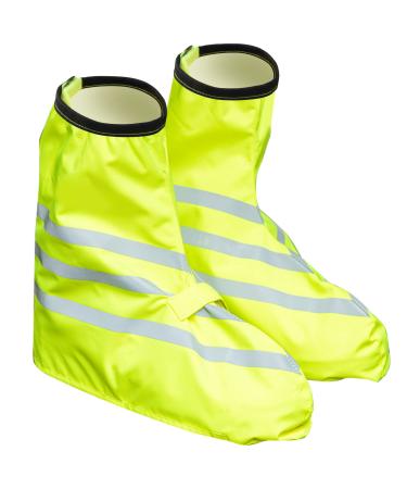 NAAPESI waterproof overshoes bike rain over shoes unisex bike gaiter reflective rain protection shoes shoover overcovers rain shoe overcovers bike for men and women XL yellow