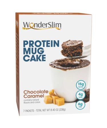 WonderSlim Protein Mug Cake, Chocolate Caramel, 15g Protein, 4g Sugar, 6g Fiber (7ct)