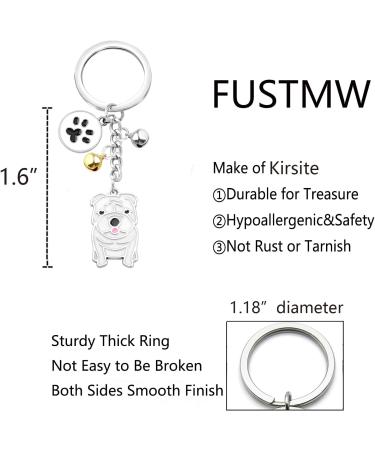 Ensianth Dog Keychain Perfect Gift for Dog Lovers | Puppy Paw Print Keyring for Dog Owners & Moms | White Pug Keychain - Buy Online on GoSupps.com