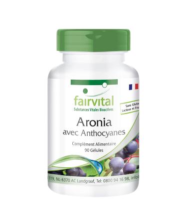 Fairvital | Aronia berries with anthocyanins - Highly dosed - 90 capsules - 20% anthocyanins and polyphenols 45%
