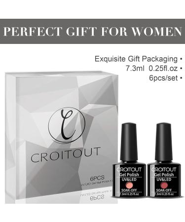 Croitout Jelly Gel Nail Polish Set Crystal Translucent Shellac Nail Gel Polish Colours Set Sock Off UV LED Gel Nail Polishes Set for Home DIY Nail Salon Best Gift for Women 6 x 7.3ml 6CS-003 7.3 ml (Pack of 6) - Buy Online on GoSupps.com