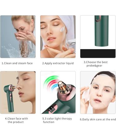 Electric Blackhead Remover Vacuum Pore Cleaner with 3 Lights Phototherapy - USB Rechargeable Suction Tool for Facial Nose Cleansing - Buy Online on GoSupps.com