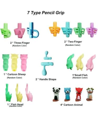 Baij Writing Aid for Children - 13-Piece Silicone Pencil Grips Set for Handwriting Correction | Multi-Colored Finger Grippers for Progressive Improvement - Buy Online on GoSupps.com
