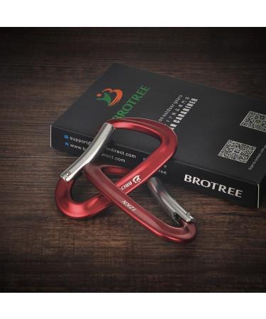 Brotree Heavy-Duty Carabiner - 1200kg Resilience Hook for Hammocks Camping Hiking & Fishing - Bent Gate 2x Red - Buy Online on GoSupps.com