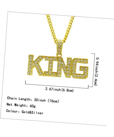 VALICLUD Fashion Pendant for Men Mens Chain Necklaces King Pendant Diamond Hip Hop Gold Chain Letter Man - Buy Online on GoSupps.com