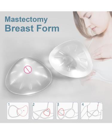 Onefeng Mastectomy Breast Prosthesis for Women - Triangle Silicone Breast Form (300g Cup A/B/C) | Comfortable & Transparent Fake Breasts for Post-Surgery Support - Buy Online on GoSupps.com