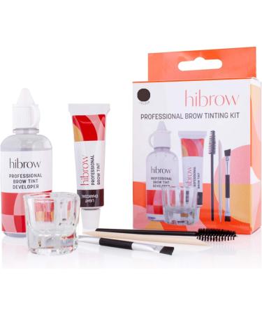 Hi brow professional eyebrow dye set-complete eyebrow tinge set-15ml tint 50ml developer glass mixing bowl double-end brush mascara stick orange wood stick (light gray) light anthracite