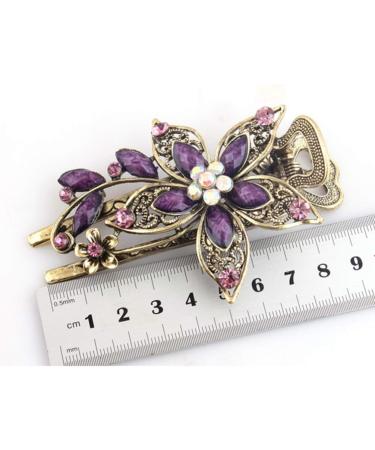 Uonlytech Green Hair Clip Hair Clamp Snap Barrettes Hair Clips Alligator Hair Clips Hair Clips for Women Rhinestones Hairclips Hair Barrette Crystal Miss Headgear Purple - Buy Online on GoSupps.com