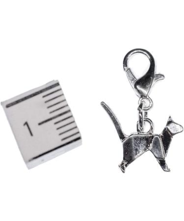 Miniblings Cat Charm Zipper Pull | Handmade Silver Origami Animal Jewelry | Fashion Pendant & Bracelet Trailer - Buy Online on GoSupps.com