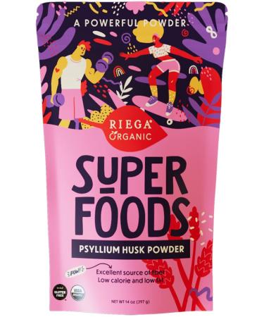 Riega Organic Superfoods Psyllium Husk Powder Organic Psyllium Husk Fiber 14 Ounce (Pack of 1)