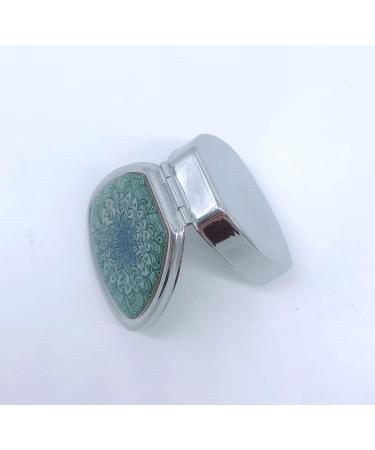 Green Mandala Pill Box - Stylish Travel Pill Organizer for Purse | Single Compartment Medicine Holder - Buy Online on GoSupps.com