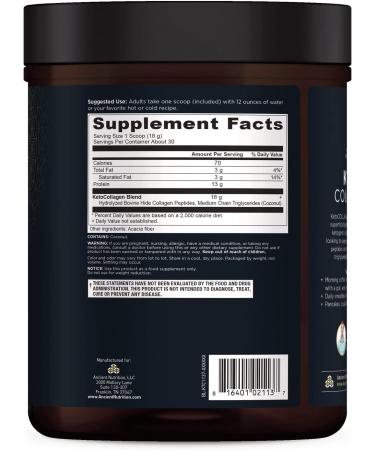 Dr. Axe Keto Collagen Protein with Coconut MCTs - 1.19 lb (540 g) | Ancient Nutrition - Buy Online on GoSupps.com
