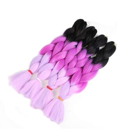 6 Packs Eunice Jumbo Hair Extensions - Colorful Kanekalon Ombre 2Tone 61cm for Crochet Box Braids - Disory - Buy Online on GoSupps.com