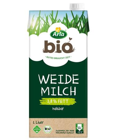 Arla ORGANIC Long-life pasture milk 3.8% fat organic long-life milk from species-appropriate animal husbandry 12x1 l