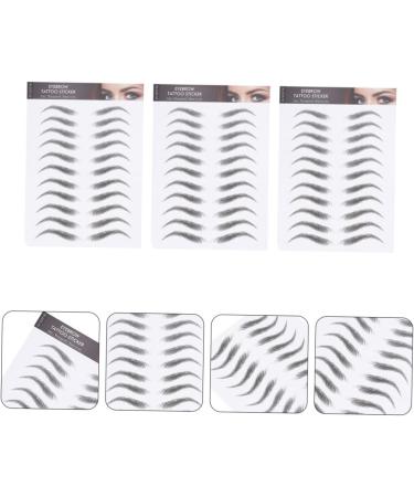 Baluue 6 Sheets Waterproof Eyebrow Stickers Makeup Stickers Stick on Eyebrows Make up Kit Transfer Stickers 21x15cmx2pcs Black 2x2pcs - Buy Online on GoSupps.com