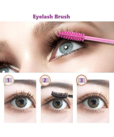 100 Pcs Disposable Mascara Wands Eyelash Brush Spoolies - Pink + Black | for Eyebrow & Lash Extension - Buy Online on GoSupps.com