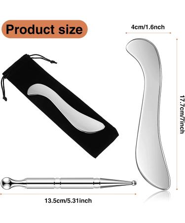 Stainless Steel Deep Tissue Gua Sha Massage Tool for Full Body Relaxation - Acupuncture Pen Scraping Tool - Self-Massage Acupressure Bar (F Shape) - Buy Online on GoSupps.com