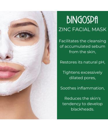 Skin Cleansing Zinc Face Mask with Q10 Aloe Flax & Chamomile - 150g | BINGOSPA | Buy Internationally - Buy Online on GoSupps.com