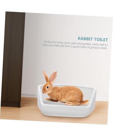 HANABASS Rabbit Toilet Bunny Litter Tray Small Animal Toilet Pet Toilet Guinea Pig Bedding White Ceramics - Buy Online on GoSupps.com